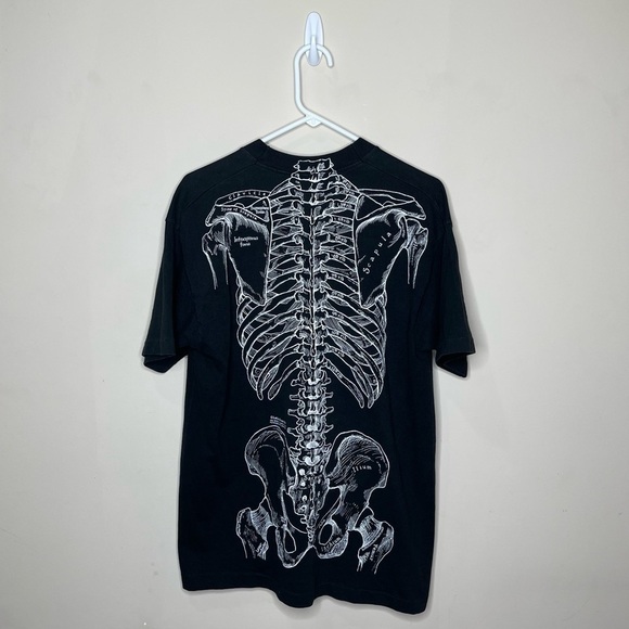 Vintage Leslie Arwin Skeleton Human Anatomy Short Sleeve T Shirt Double-sided - Picture 3 of 9